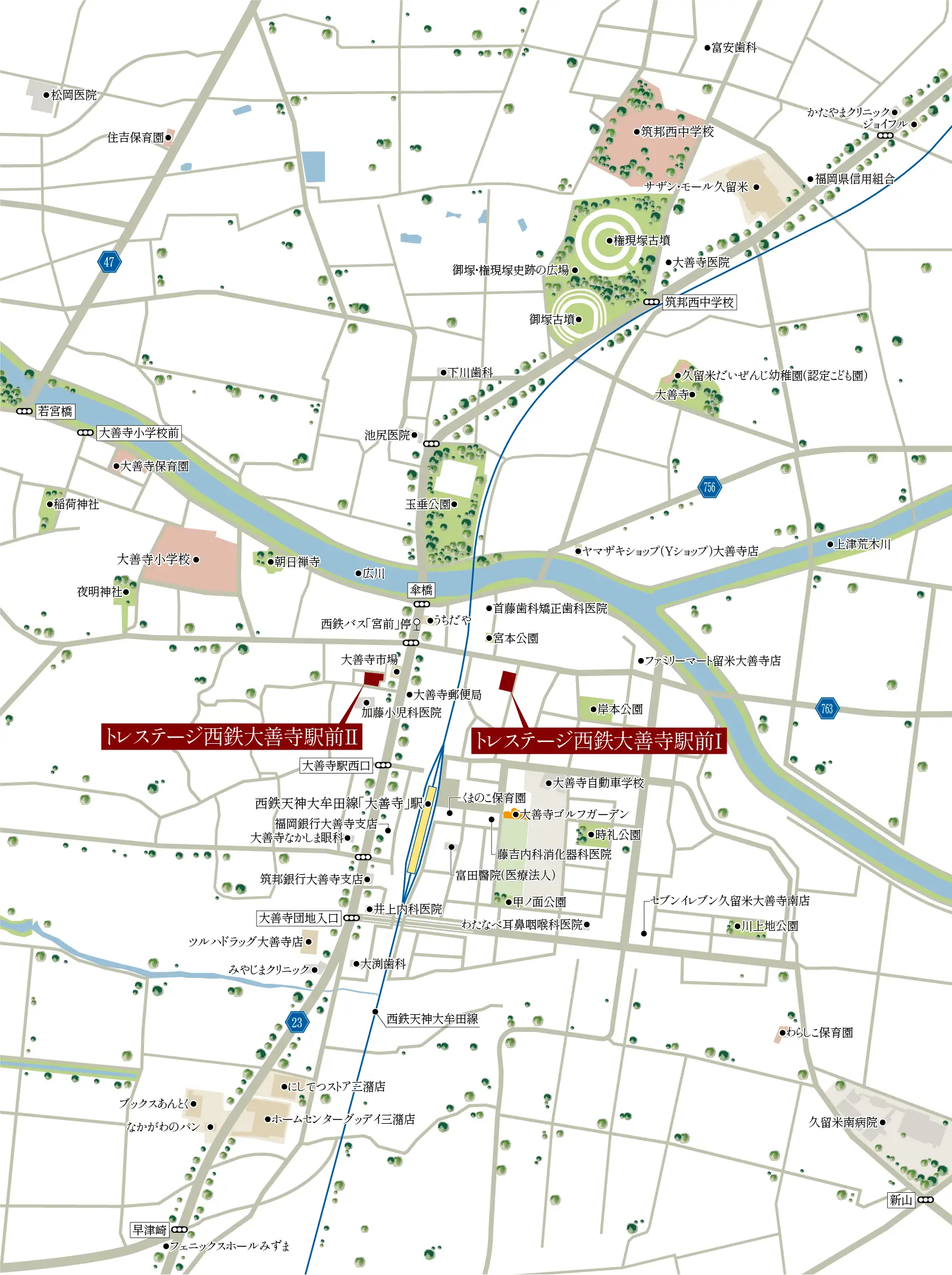 トレステージ西鉄大善寺駅前 マップ写真
