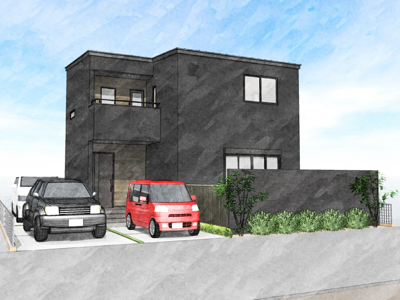 久留米市山川町 新築一戸建て　5号地モデルハウス：完成予想パース