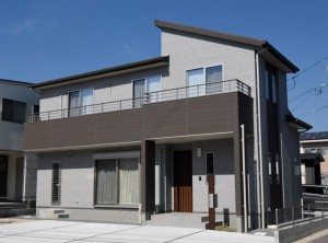 熊本市北区鶴羽田3丁目　新築一戸建て　2号地モデルハウス外観・日当たり良好！
