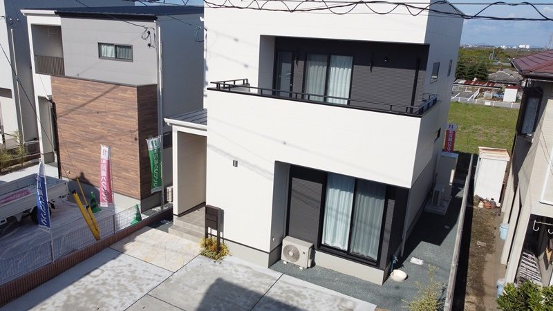 熊本市北区楠　新築一戸建て　１号地モデルハウス　外観（別画角）