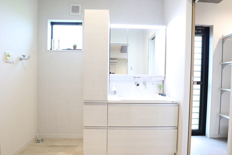 熊本市北区楠　新築一戸建て　１号地モデルハウス　洗面脱衣室